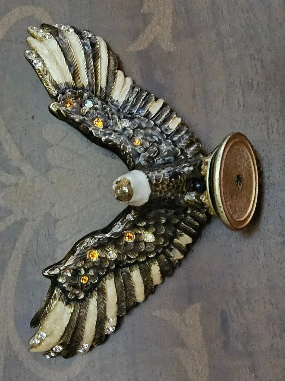RARE VINTAGE JAY STRONGWATER EAGLE LINCOLN WASHINGTON DESK FIGURINE OBJET